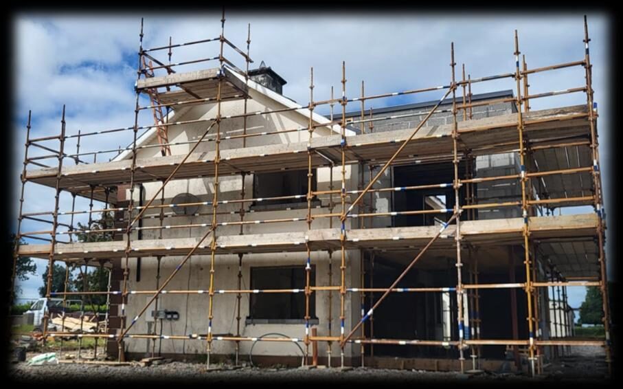 Private build — scaffolding by Hardwood Scaffolding and Plant Ltd