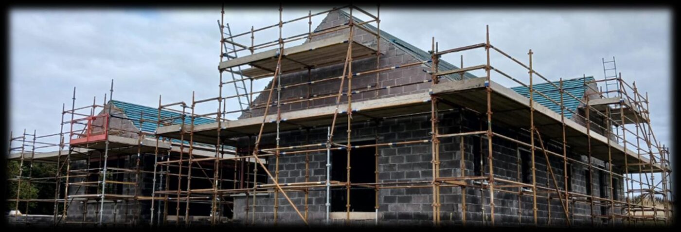 Private build — scaffolding by Hardwood Scaffolding and Plant Ltd